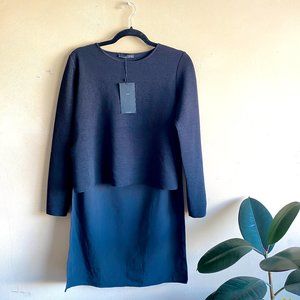 Zara Long Sleeve Top with Side Slit High Low